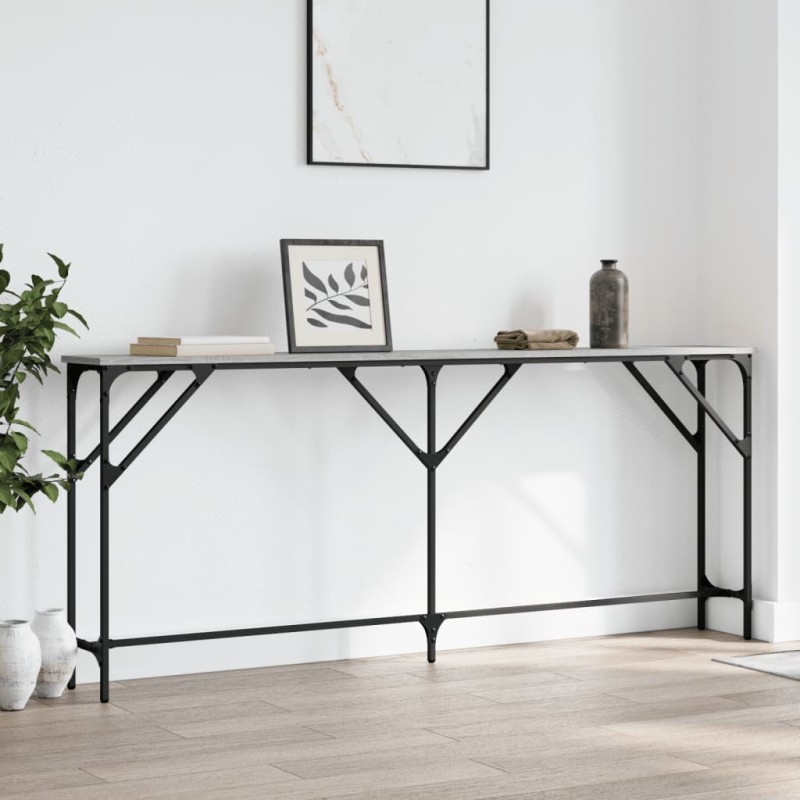 vidaXL Mesa consola madera de ingeniería gris Sonoma 180x23x75 cm vidaXL Mesa consola madera de ingeniería gris Sonoma 180x23x75 cm