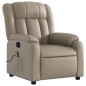 vidaXL Sillón de masaje reclinable cuero sintético color capuchino vidaXL Sillón de masaje reclinable cuero sintético color capuchino