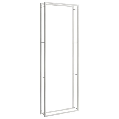 vidaXL Estante para leña acero inoxidable 110x28x312 cm