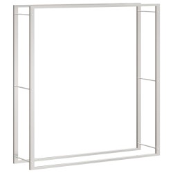 vidaXL Estante para leña acero inoxidable 110x28x116 cm