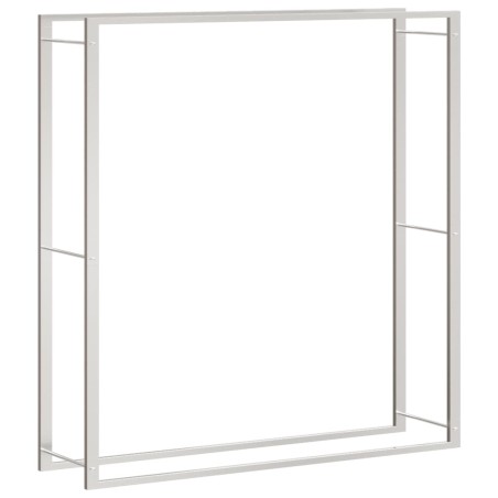 vidaXL Estante para leña acero inoxidable 110x28x116 cm