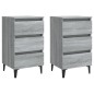vidaXL Mesitas de noche 2 uds con patas metal gris Sonoma 40x35x69 cm vidaXL Mesitas de noche 2 uds con patas metal gris Sonoma 40x35x69 cm