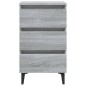 vidaXL Mesitas de noche 2 uds con patas metal gris Sonoma 40x35x69 cm vidaXL Mesitas de noche 2 uds con patas metal gris Sonoma 40x35x69 cm