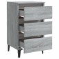 vidaXL Mesitas de noche 2 uds con patas metal gris Sonoma 40x35x69 cm vidaXL Mesitas de noche 2 uds con patas metal gris Sonoma 40x35x69 cm