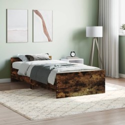 vidaXL Estructura de cama contrachapada roble ahumado 90x200 cm