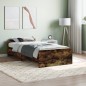 vidaXL Estructura de cama madera contrachapada roble humo 100x200 cm vidaXL Estructura de cama madera contrachapada roble humo 100x200 cm