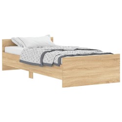 vidaXL Estructura de cama madera contrachapada roble Sonoma 100x200 cm