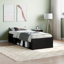vidaXL Estructura de cama negra 75x190 cm