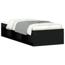 vidaXL Estructura de cama negra 75x190 cm