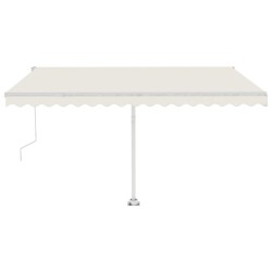 vidaXL Toldo automático con LED y sensor de viento crema 450x350 cm