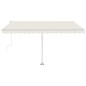 vidaXL Toldo automático con LED y sensor de viento crema 450x350 cm vidaXL Toldo automático con LED y sensor de viento crema 450x350 cm