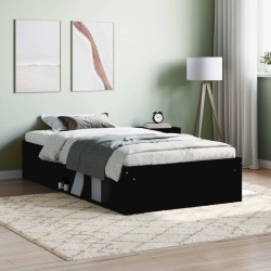 vidaXL Estructura de cama negra 90x200 cm