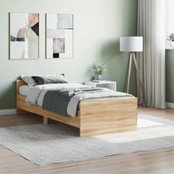vidaXL Estructura de cama madera de ingeniería Sonoma roble 75x190 cm