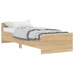 vidaXL Estructura de cama madera de ingeniería Sonoma roble 75x190 cm