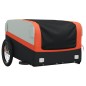 vidaXL Remolque para bicicleta hierro negro y naranja 45 kg vidaXL Remolque para bicicleta hierro negro y naranja 45 kg