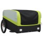 vidaXL Remolque para bicicleta hierro negro y verde 45 kg