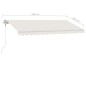 vidaXL Toldo automático con LED y sensor de viento crema 450x350 cm vidaXL Toldo automático con LED y sensor de viento crema 450x350 cm