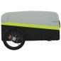vidaXL Remolque para bicicleta hierro negro y verde 45 kg