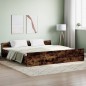vidaXL Estructura de cama con cabecero piecero roble ahumado 200x200cm vidaXL Estructura de cama con cabecero piecero roble ahumado 200x200cm
