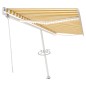vidaXL Toldo automático LED sensor de viento amarillo blanco 500x350cm vidaXL Toldo automático LED sensor de viento amarillo blanco 500x350cm