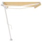 vidaXL Toldo automático LED sensor de viento amarillo blanco 500x350cm vidaXL Toldo automático LED sensor de viento amarillo blanco 500x350cm