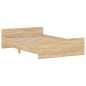 vidaXL Estructura de cama con cabecero piecero roble Sonoma 120x190 cm vidaXL Estructura de cama con cabecero piecero roble Sonoma 120x190 cm