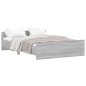 vidaXL Estructura de cama con cabecero piecero gris Sonoma 135x190 cm vidaXL Estructura de cama con cabecero piecero gris Sonoma 135x190 cm
