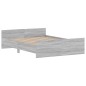 vidaXL Estructura de cama con cabecero piecero gris Sonoma 135x190 cm vidaXL Estructura de cama con cabecero piecero gris Sonoma 135x190 cm