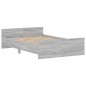 vidaXL Estructura de cama con cabecero piecero gris Sonoma 120x190 cm vidaXL Estructura de cama con cabecero piecero gris Sonoma 120x190 cm