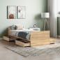 vidaXL Estructura de cama con cabecero piecero roble Sonoma 75x190 cm vidaXL Estructura de cama con cabecero piecero roble Sonoma 75x190 cm