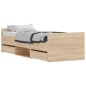 vidaXL Estructura de cama con cabecero piecero roble Sonoma 75x190 cm vidaXL Estructura de cama con cabecero piecero roble Sonoma 75x190 cm