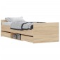vidaXL Estructura de cama con cabecero piecero roble Sonoma 75x190 cm vidaXL Estructura de cama con cabecero piecero roble Sonoma 75x190 cm