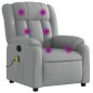vidaXL Sillón reclinable de masaje de tela gris claro vidaXL Sillón reclinable de masaje de tela gris claro