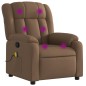 vidaXL Sillón reclinable con masaje de tela marrón vidaXL Sillón reclinable con masaje de tela marrón