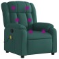 vidaXL Sillón de masaje reclinable de tela verde oscuro vidaXL Sillón de masaje reclinable de tela verde oscuro