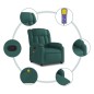 vidaXL Sillón de masaje reclinable de tela verde oscuro vidaXL Sillón de masaje reclinable de tela verde oscuro