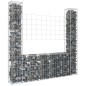 vidaXL Cesta de gaviones forma de U 2 postes de hierro 140x20x150 cm vidaXL Cesta de gaviones forma de U 2 postes de hierro 140x20x150 cm