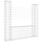 vidaXL Cesta de gaviones forma de U 2 postes de hierro 140x20x150 cm vidaXL Cesta de gaviones forma de U 2 postes de hierro 140x20x150 cm