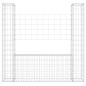 vidaXL Cesta de gaviones forma de U 2 postes de hierro 140x20x150 cm vidaXL Cesta de gaviones forma de U 2 postes de hierro 140x20x150 cm