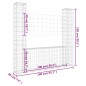 vidaXL Cesta de gaviones forma de U 2 postes de hierro 140x20x150 cm vidaXL Cesta de gaviones forma de U 2 postes de hierro 140x20x150 cm