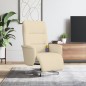 vidaXL Sillón reclinable de masaje con reposapiés tela color crema vidaXL Sillón reclinable de masaje con reposapiés tela color crema