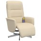 vidaXL Sillón reclinable de masaje con reposapiés tela color crema vidaXL Sillón reclinable de masaje con reposapiés tela color crema
