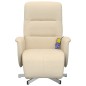 vidaXL Sillón reclinable de masaje con reposapiés tela color crema vidaXL Sillón reclinable de masaje con reposapiés tela color crema