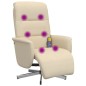 vidaXL Sillón reclinable de masaje con reposapiés tela color crema vidaXL Sillón reclinable de masaje con reposapiés tela color crema