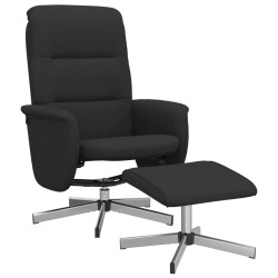 vidaXL Sillón reclinable con reposapiés tela negro