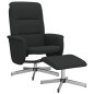 vidaXL Sillón reclinable con reposapiés tela negro vidaXL Sillón reclinable con reposapiés tela negro
