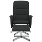 vidaXL Sillón reclinable con reposapiés tela negro vidaXL Sillón reclinable con reposapiés tela negro