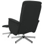 vidaXL Sillón reclinable con reposapiés tela negro vidaXL Sillón reclinable con reposapiés tela negro