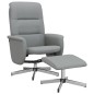 vidaXL Sillón reclinable con reposapiés tela gris claro vidaXL Sillón reclinable con reposapiés tela gris claro