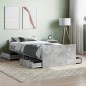 vidaXL Estructura de cama con cabecero piecero gris hormigón 90x200cm vidaXL Estructura de cama con cabecero piecero gris hormigón 90x200cm